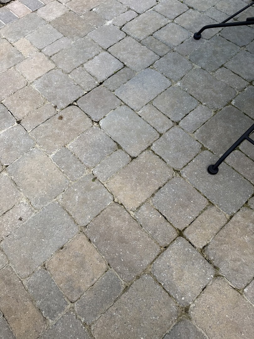 Detail of laid paver patio border, Nashville TN